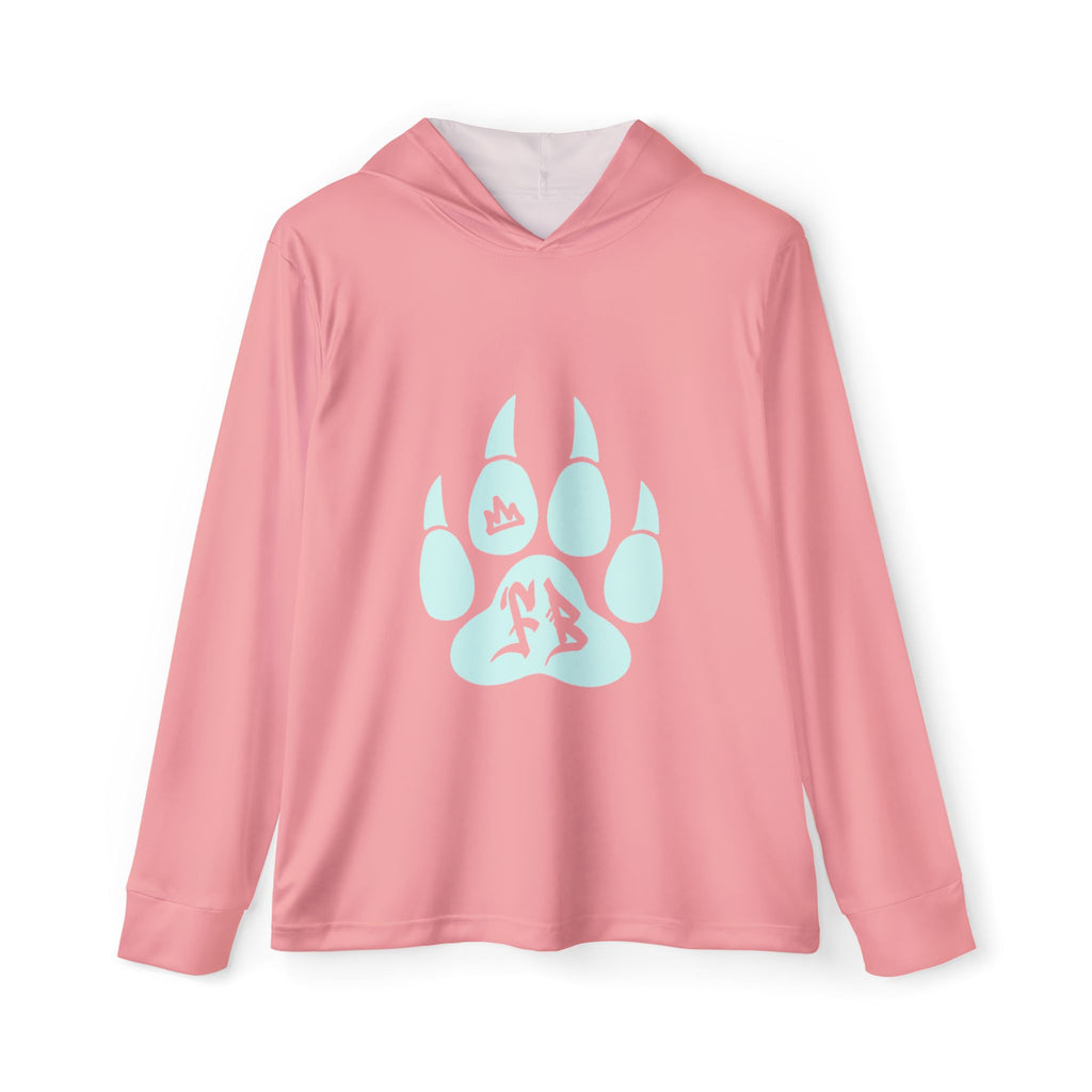 Pink Paw Print Hoodie — Cute Athletic Warmup Hoodie with Paw Graphic