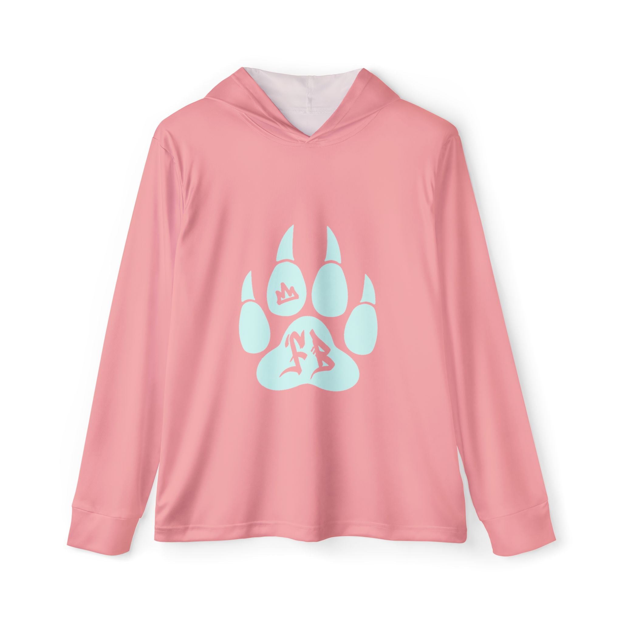Pink Paw Print Hoodie — Cute Athletic Warmup Hoodie with Paw Graphic
