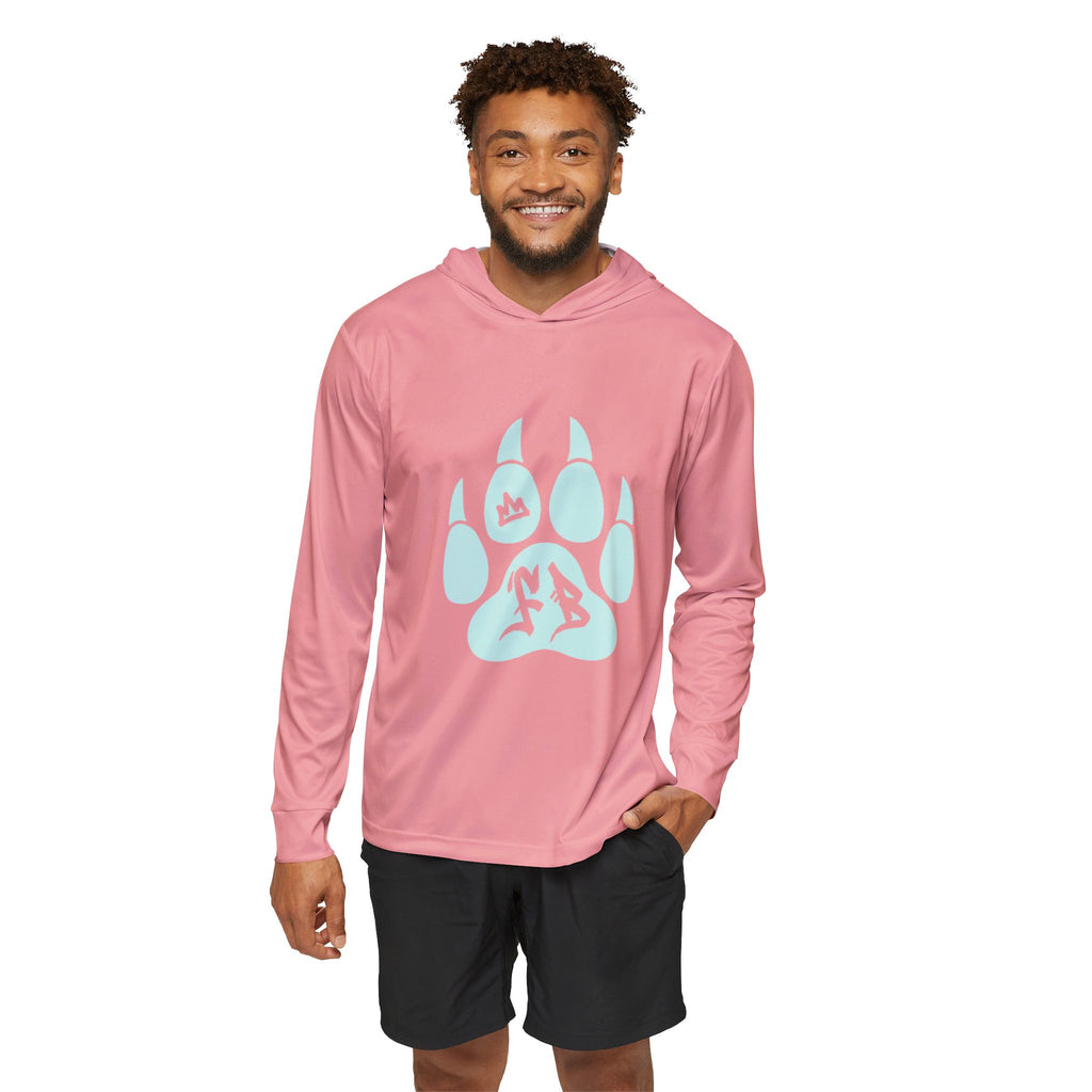 Pink Paw Print Hoodie — Cute Athletic Warmup Hoodie with Paw Graphic