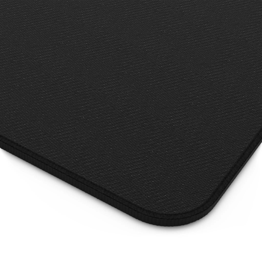 Black gaming mouse pad with smooth surface and stitched edges for durability.