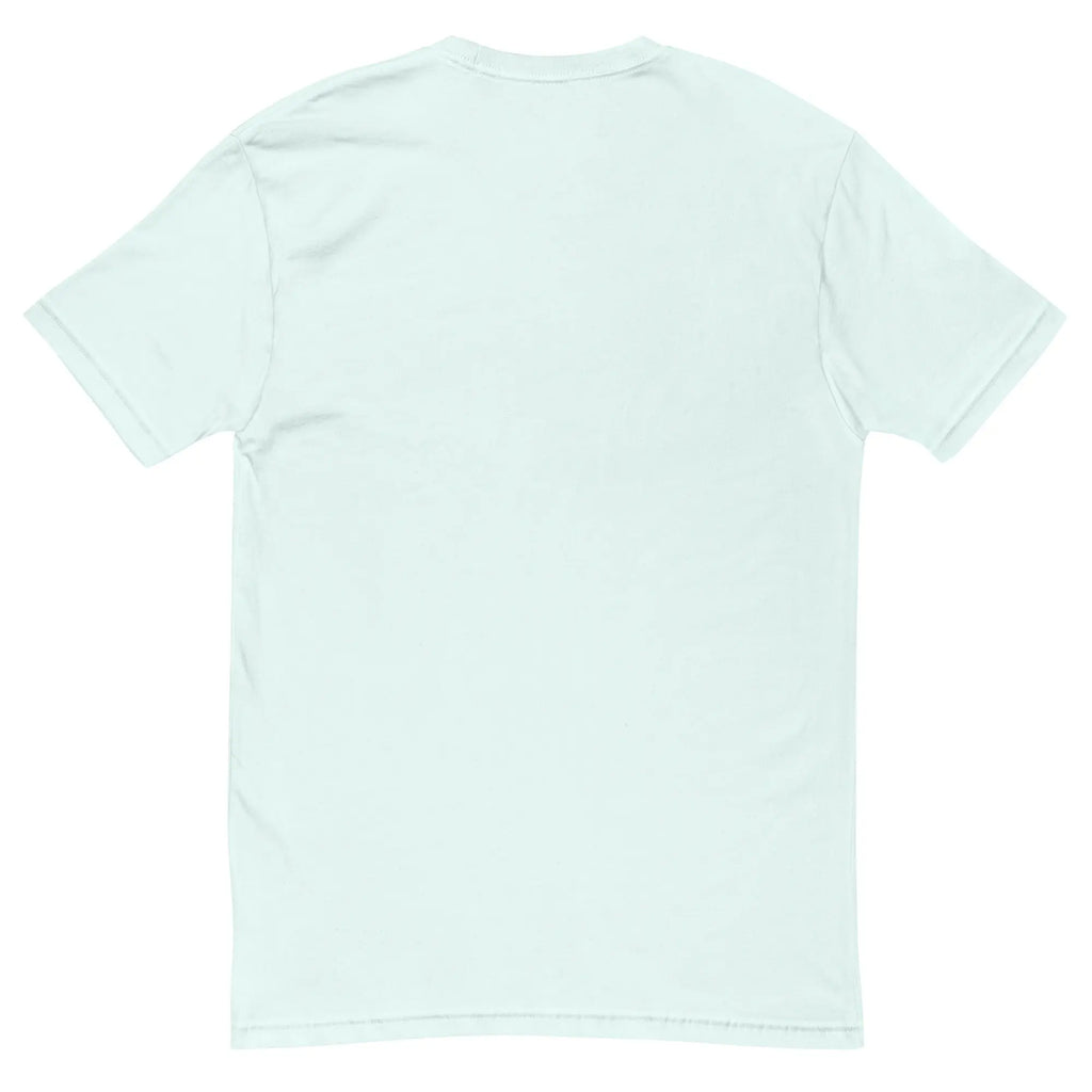 Back view of a light mint green cotton t-shirt, featuring a classic crew neck and short sleeves.