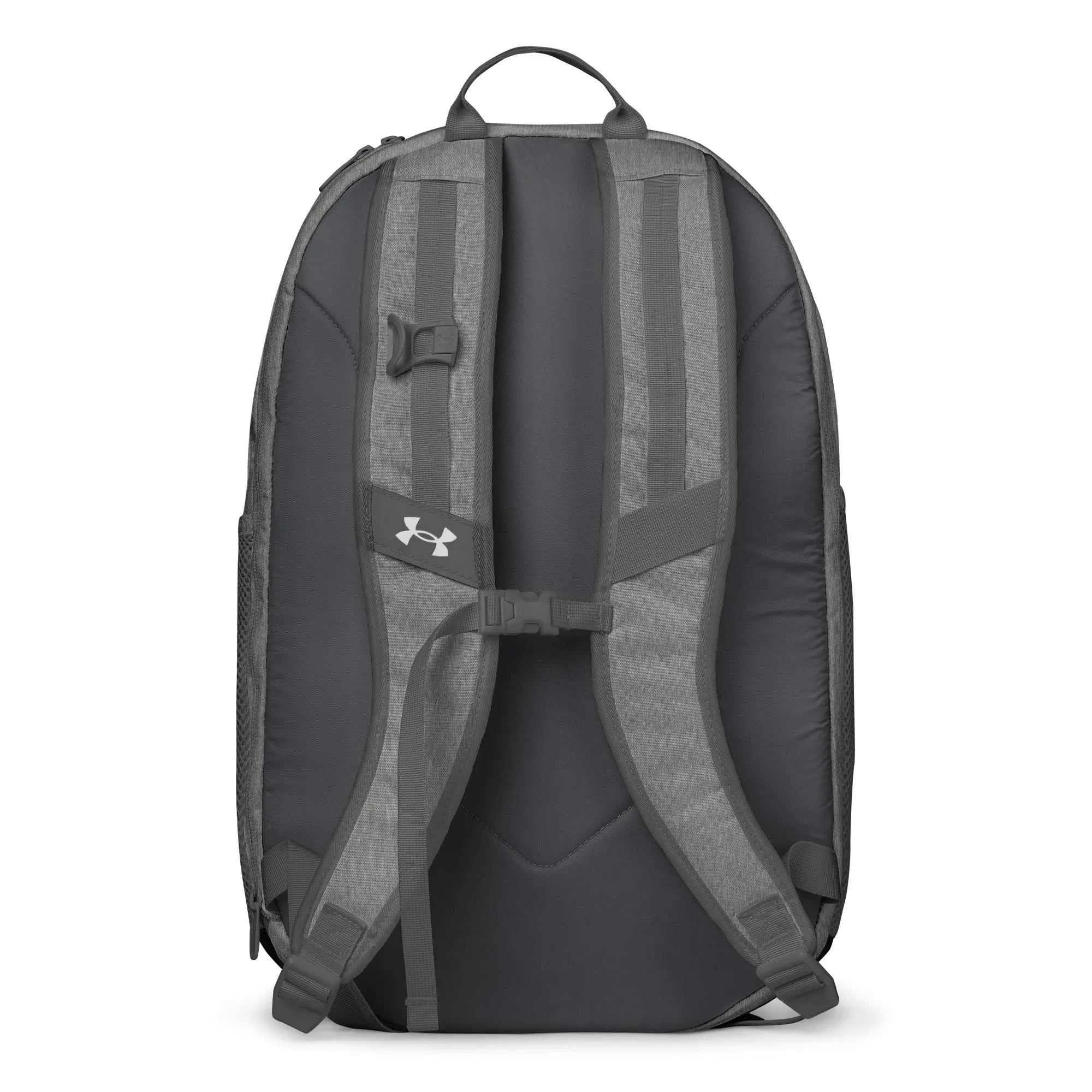 Under Armour grey backpack with padded straps and ergonomic design, perfect for casual or athletic use.